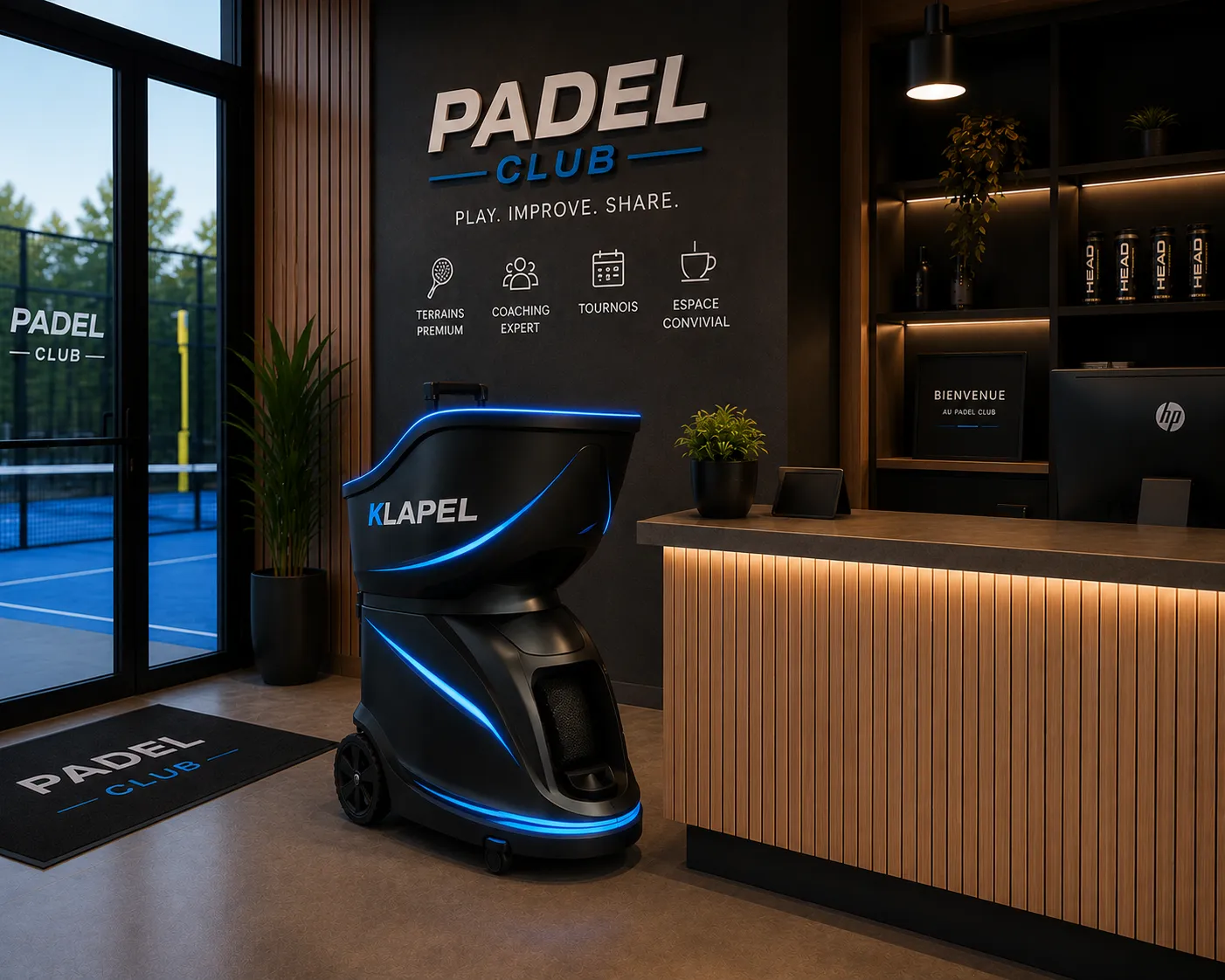 Machine KLAPEL dans un club partenaire brandé